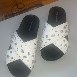 Rebecca Minkoff bling &white sandals